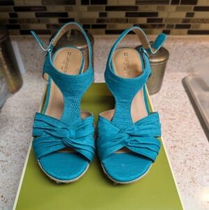 NATURALIZER Women's Cork Heel Sling Back Sandal Size 8 1/2 W